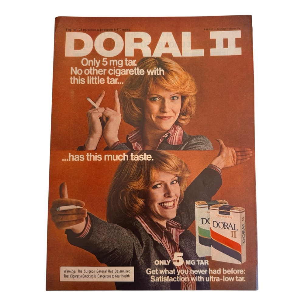 Doral II Cigarettes Vintage Magazine Print Ad 5 MG Tar‎ Peple Mag Advertisement
